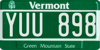 VT license plate YUU898