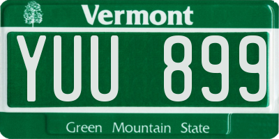 VT license plate YUU899