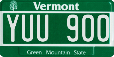 VT license plate YUU900