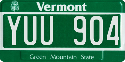 VT license plate YUU904