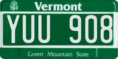 VT license plate YUU908