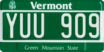 VT license plate YUU909