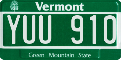 VT license plate YUU910