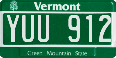 VT license plate YUU912