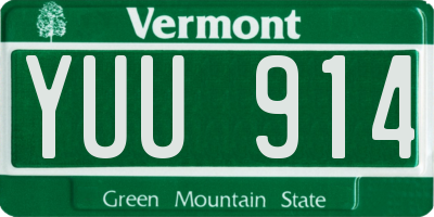 VT license plate YUU914