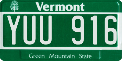 VT license plate YUU916