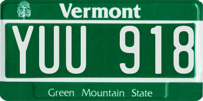 VT license plate YUU918
