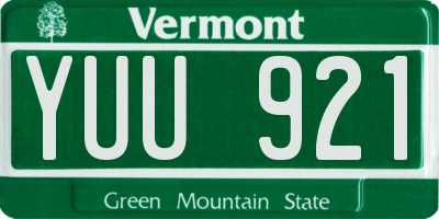VT license plate YUU921