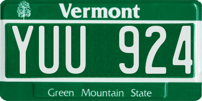 VT license plate YUU924