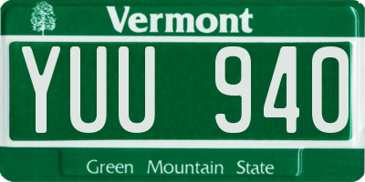 VT license plate YUU940