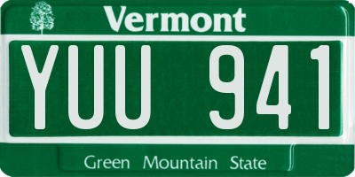 VT license plate YUU941