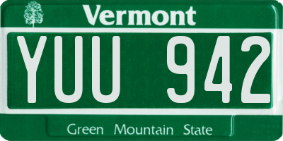VT license plate YUU942