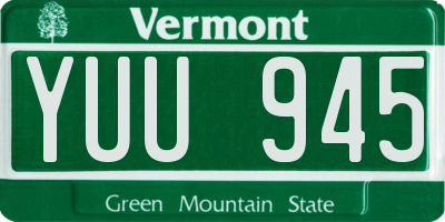 VT license plate YUU945