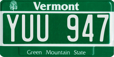 VT license plate YUU947