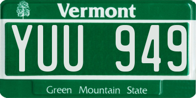 VT license plate YUU949