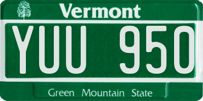 VT license plate YUU950