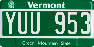 VT license plate YUU953