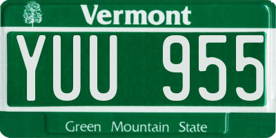 VT license plate YUU955