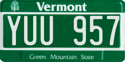 VT license plate YUU957