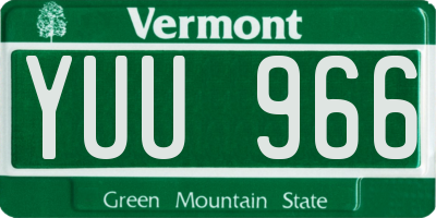 VT license plate YUU966