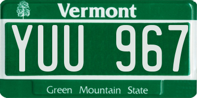 VT license plate YUU967