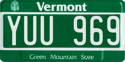 VT license plate YUU969