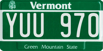 VT license plate YUU970