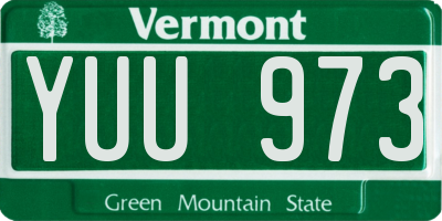 VT license plate YUU973