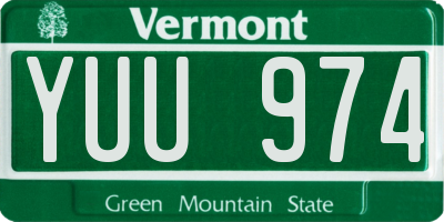 VT license plate YUU974