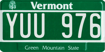VT license plate YUU976