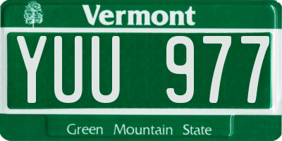 VT license plate YUU977