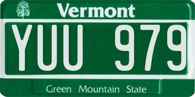 VT license plate YUU979