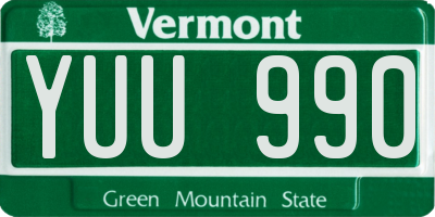 VT license plate YUU990