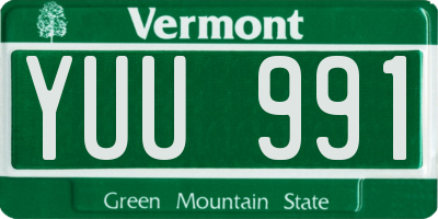 VT license plate YUU991