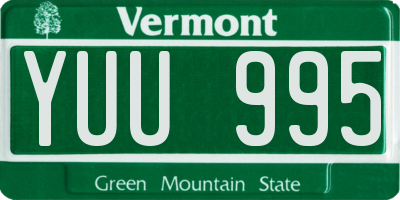 VT license plate YUU995