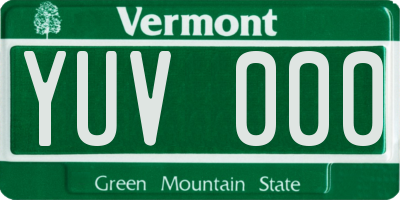 VT license plate YUV000