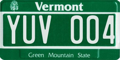 VT license plate YUV004