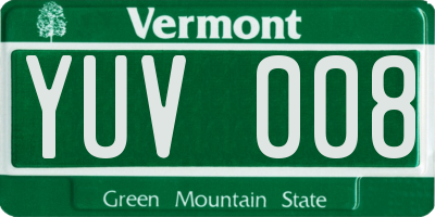 VT license plate YUV008