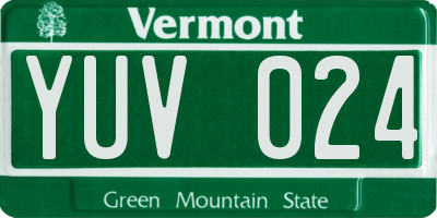 VT license plate YUV024