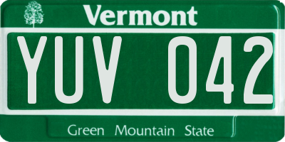 VT license plate YUV042