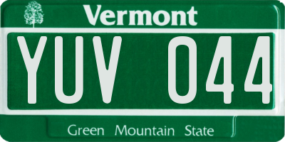VT license plate YUV044