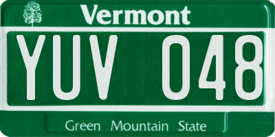 VT license plate YUV048