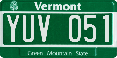 VT license plate YUV051
