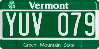 VT license plate YUV079