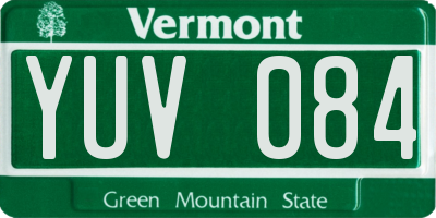 VT license plate YUV084