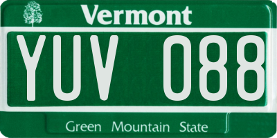 VT license plate YUV088