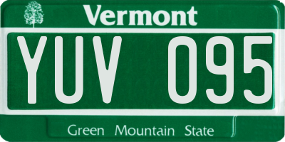 VT license plate YUV095