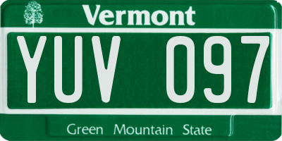 VT license plate YUV097
