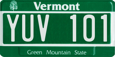 VT license plate YUV101