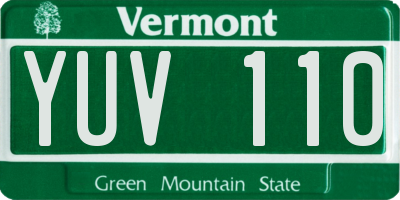 VT license plate YUV110